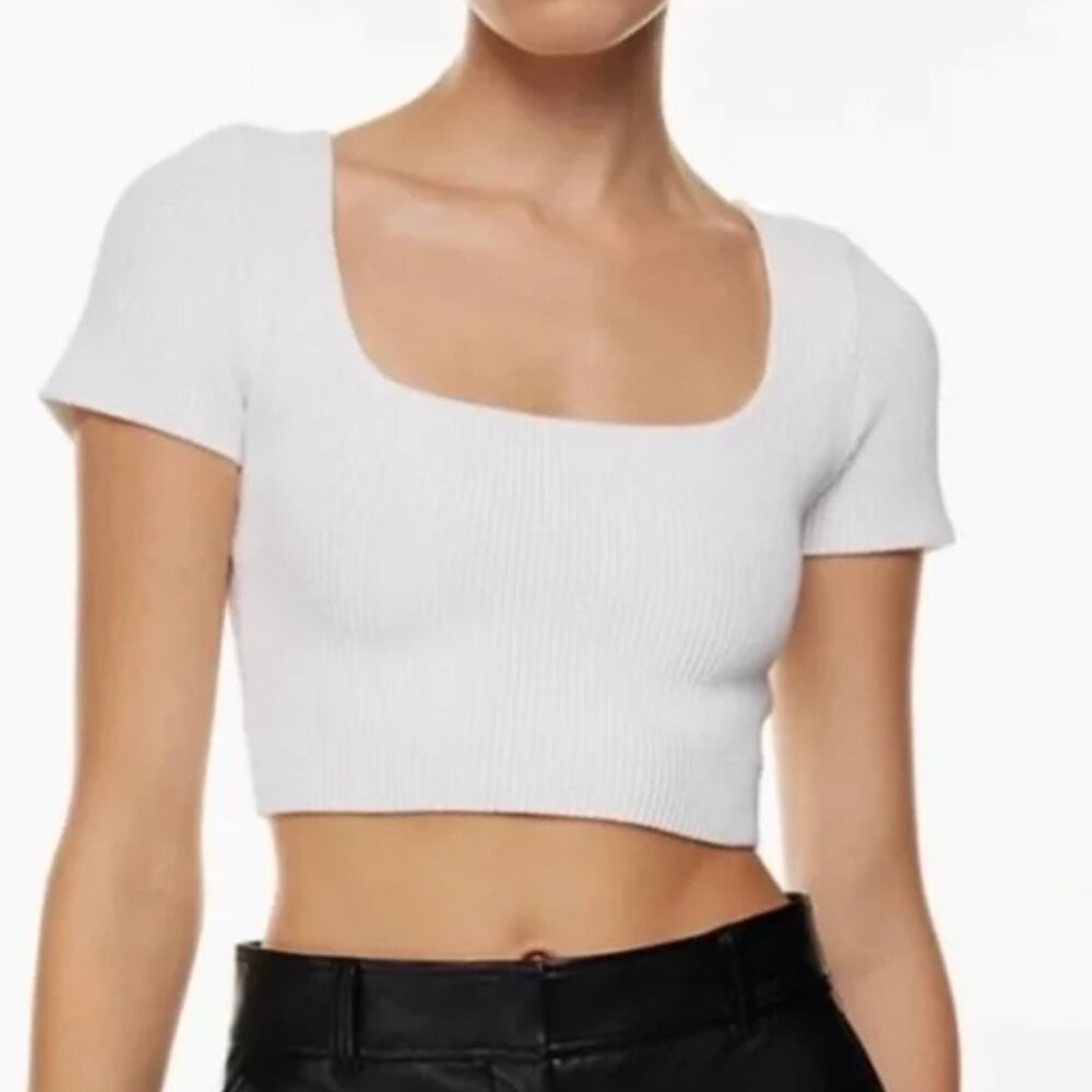 Babaton Aritzia Women's Sculpt Knit Ribbed Crop Top